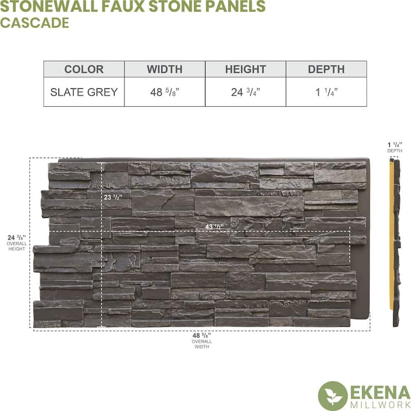Cascade Stacked Stone, EverStone Faux Stone Siding Panel