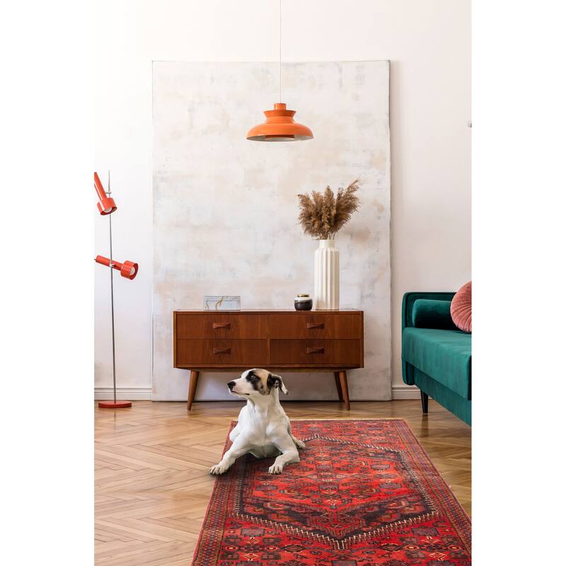 ECARPETGALLERY Hand-knotted Andelz Red Wool Rug - 3'1 x 6'7