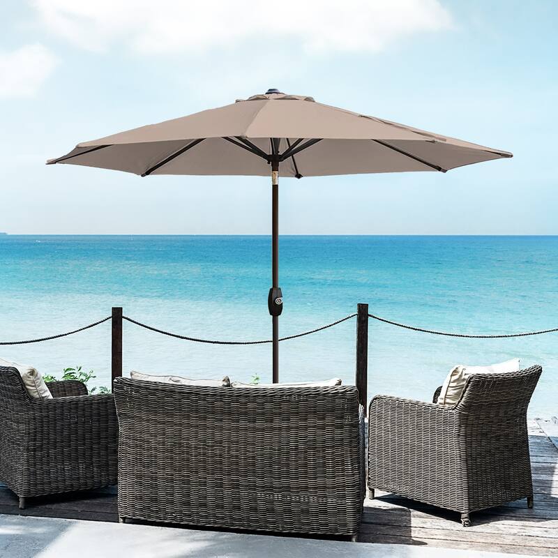 Holme 9-foot Steel Market Patio Umbrella with Tilt-and-Crank