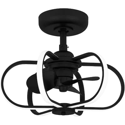 Zuri Integrated LED Matte Black Fan Light