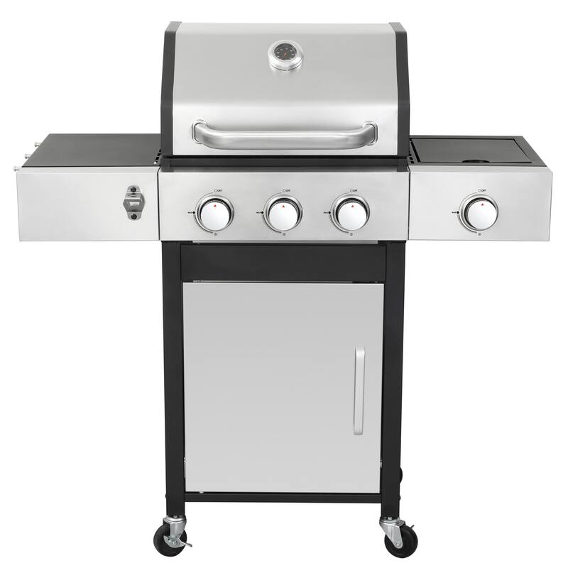 37230BTU Output 3 Burner Propane Gas BBQ Grill with Side Burner