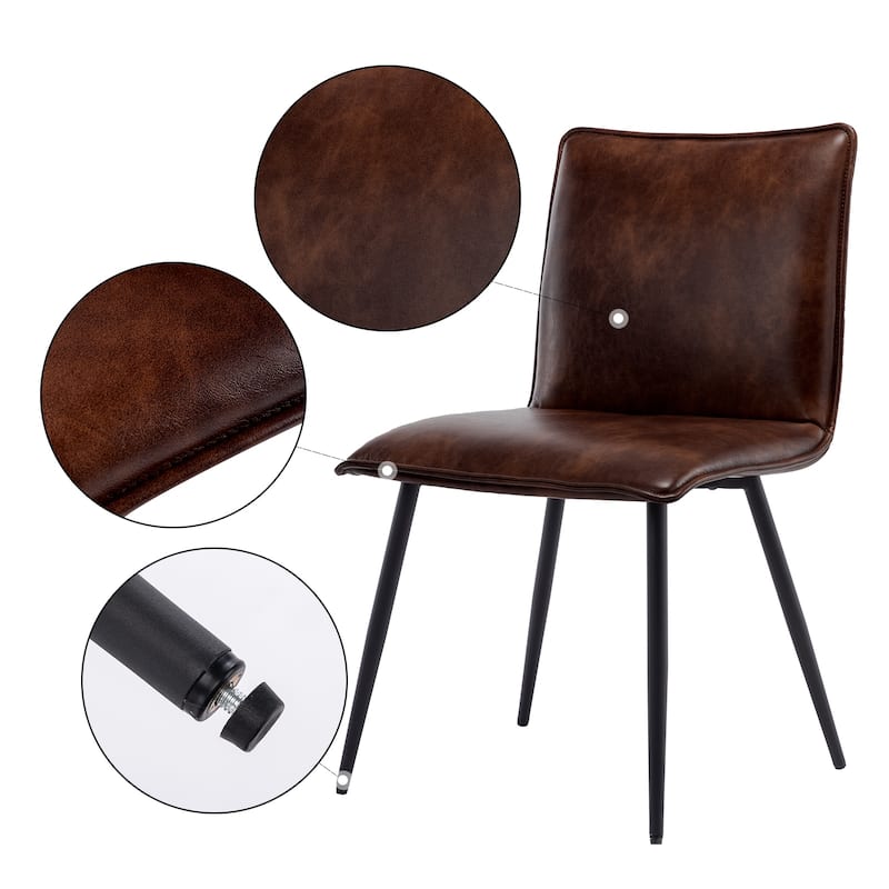 Minimalist 19" Wide Faux Leather Dining Chairs