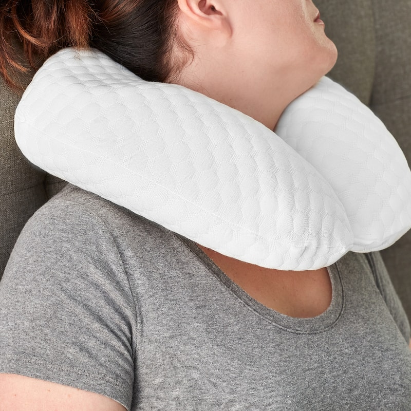 Bodipedic Set of 2 Memory Foam Accessory Pillows - Knee Pillow and U-Neck Pillow