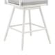preview thumbnail 9 of 9, Crown Outdoor Patio Swivel Bar Stool in Black Aluminum with Wood Accent and Dark Gray Cushions - 30" Bar Height