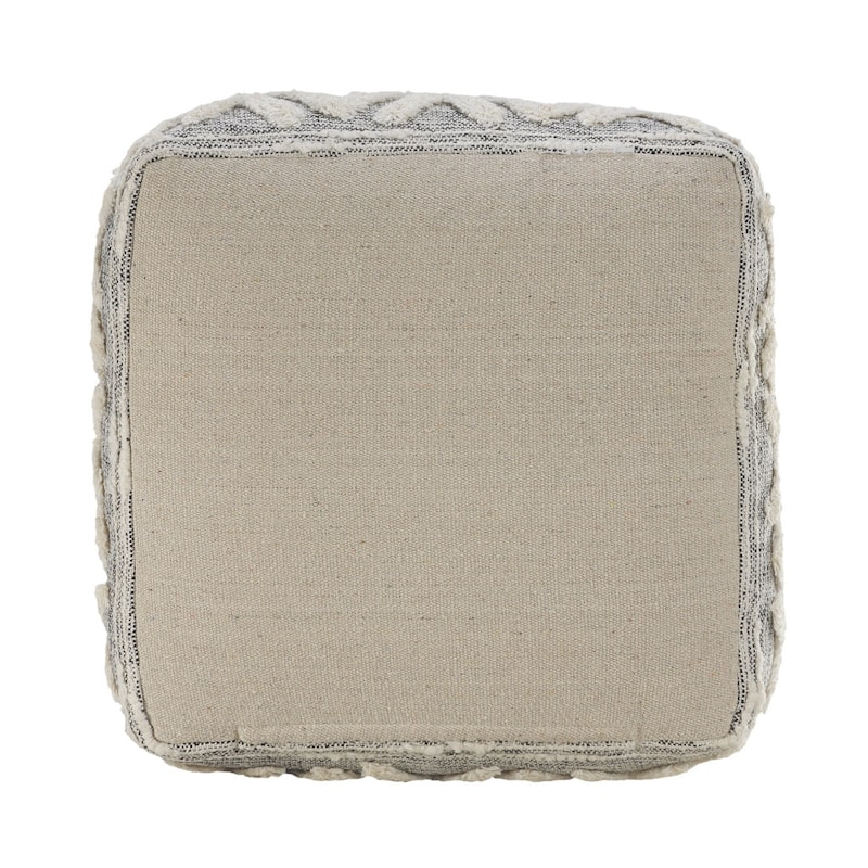 HomeRoots 16" Gray Polyester Ottoman