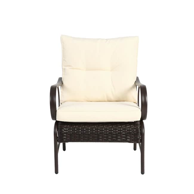 3-Piece Outdoor Patio Set – Modern Wicker Conversation Set with Rattan Chairs & Coffee Table‌