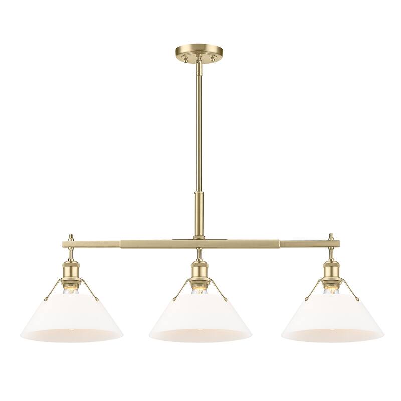 Orwell 3-Light Linear Pendant in Brushed Champagne Bronze with Opal Glass - Gold