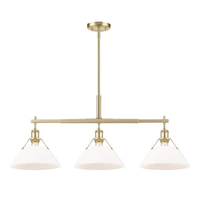 Orwell 3-Light Linear Pendant in Brushed Champagne Bronze with Opal Glass - Gold