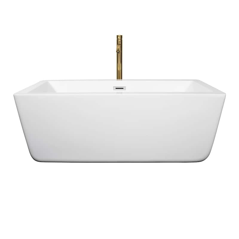 Wyndham Collection Laura 59" Free Standing Acrylic Soaking Tub with