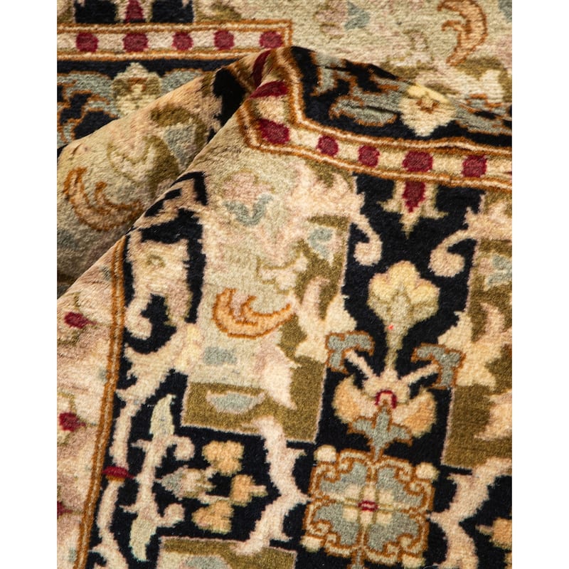 Overton Handknotted Wool Traditional Oriental Black Runner