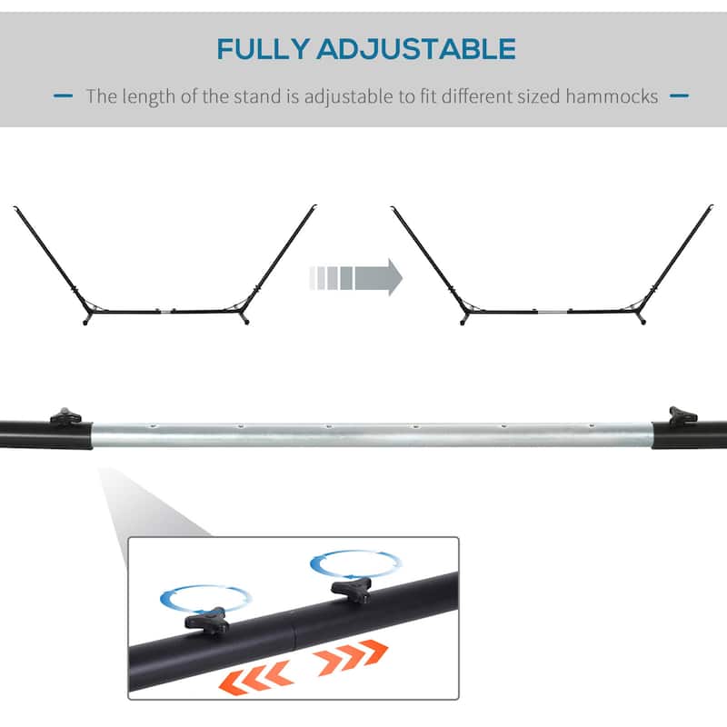 Outsunny Indoor Outdoor Adjustable Powder Coated Metal Hammock Frame Stand