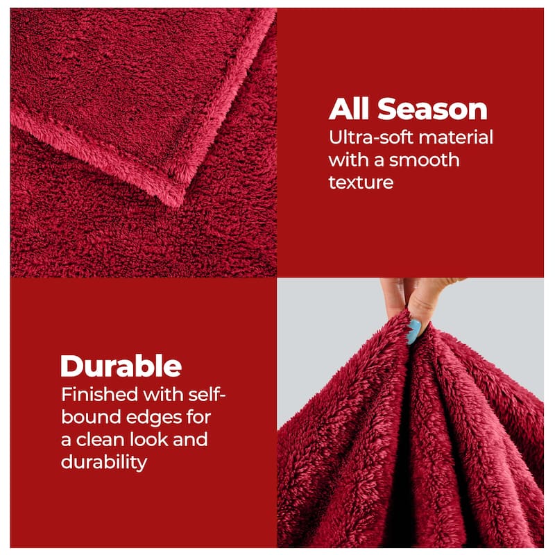 Superior Solid Fluffy Fleece Blanket, Plush and All Season