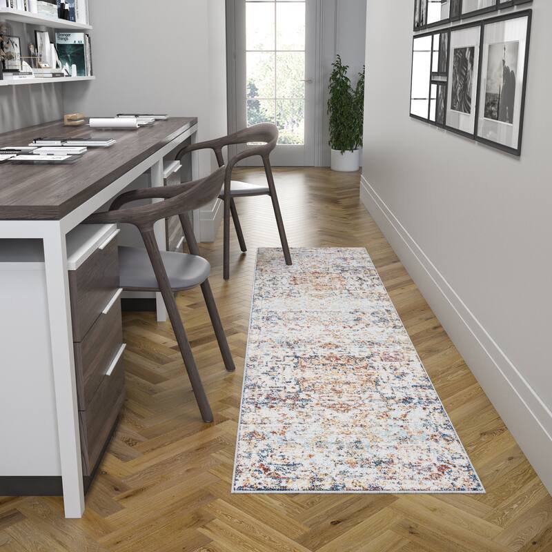 Rayna Farmhouse Medallion Indoor Area Rug