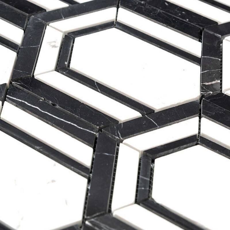 The Tile Life Argos Peak 12x14 Hexagon Marble Floor, Wall & Backsplash Tile