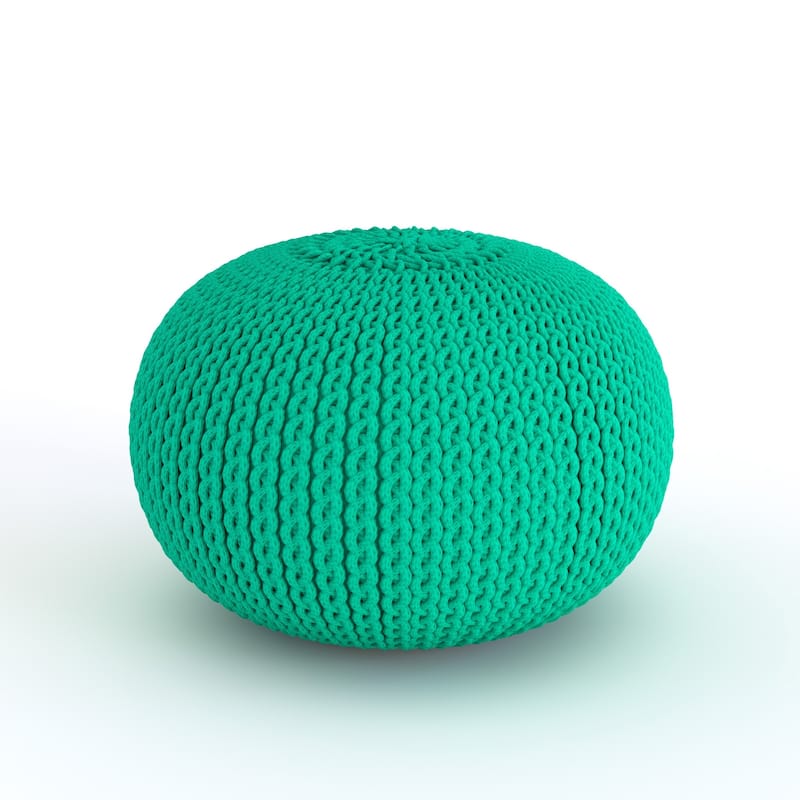 The Curated Nomad Baristo Round Cotton 20-inch Pouf