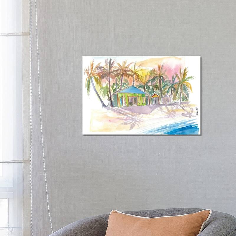 iCanvas "Dominican Republic Beach In Punta Cana With Shops" by Markus & Martina Bleichner Canvas Print - 18x26x1.5