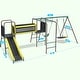 preview thumbnail 2 of 10, Hapfan 660lbs 6-in-1 Swing Set with Slide,Crawl Tunnel and Monkey Bars for Backyard, Playground for Kids Aged 3-12