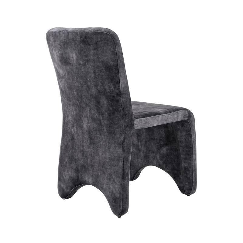 Modrest Ditka Modern Grey Velvet Dining Chair (Set of 2)