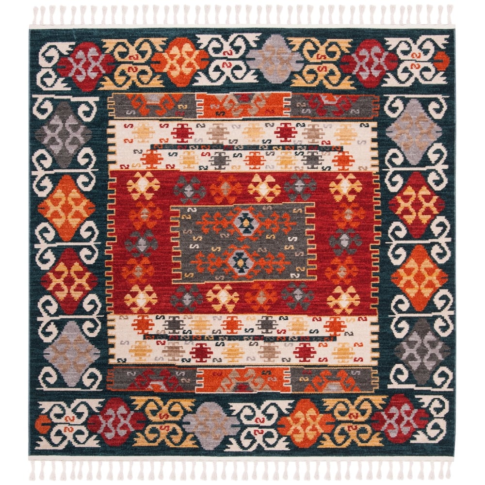 SAFAVIEH Farmhouse Bryndis Boho Tribal Polyester Rug
