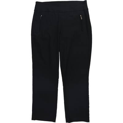 I.N.C Womens Solid Pull On Casual Cropped Pants,, Black, 10