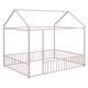 preview thumbnail 18 of 22, Metal Full Size Floor Bed with Fence and Semi-enclosed House Roof