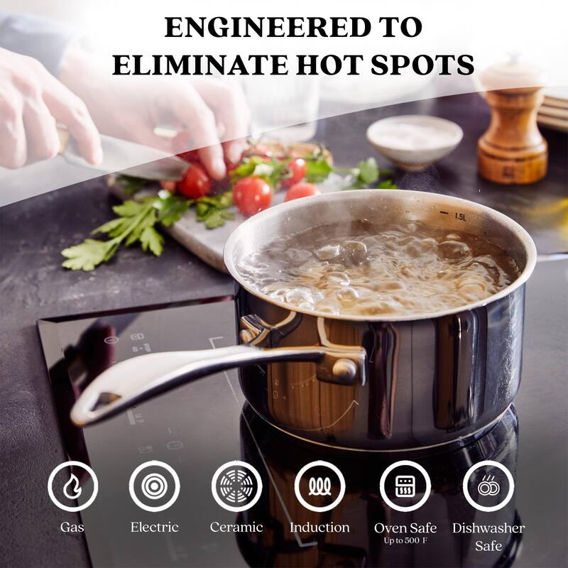 Alva Maestro 5-Ply Stainless Steel Cookware Set - Non-Toxic Pots & Pans