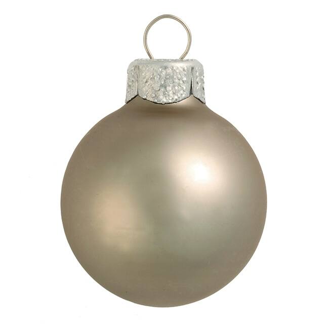 Matte Finish Glass Christmas Ball Ornaments 2" (50Mm) Pewter Gray 28Ct