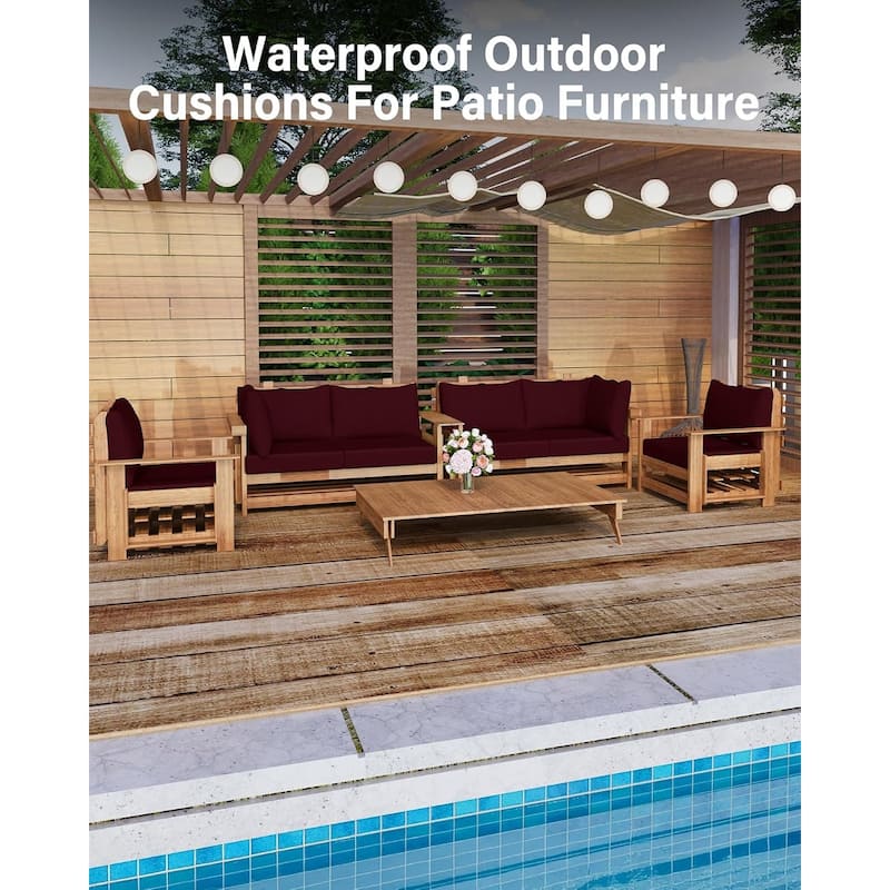 WINSOON 14 Piece Outdoor Furniture Replacement Cushions,Patio Seat Cushions