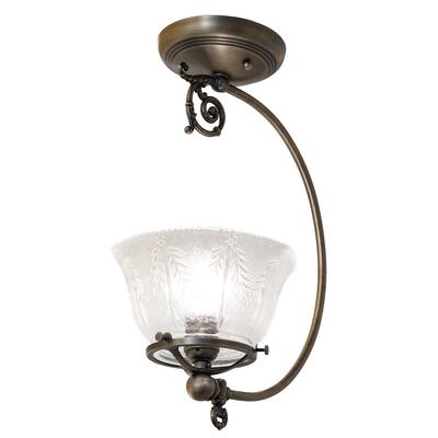 12.5"W Revival Auburn Wheat Gas Reproduction Semi-Flushmount - N/A