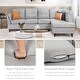 preview thumbnail 14 of 18, 97.2'' L-Shape Sectional Sofa with Chaise Lounge, Linen Fabric
