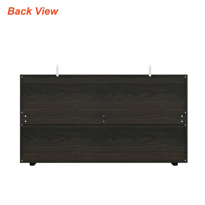 Timechee 6 Drawer 59'' W Chest&Dresser White/Dark Brown