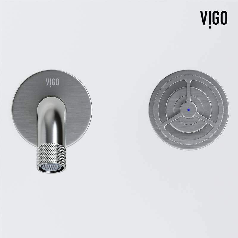 VIGO Lotus 16"L x 16"W MatteStone Vessel Sink and Cass Wall Mount Faucet Set