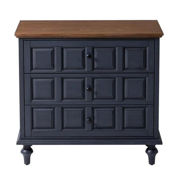 COZAYH Retro 3 Drawer Dresser with Plaid Pattern Front
