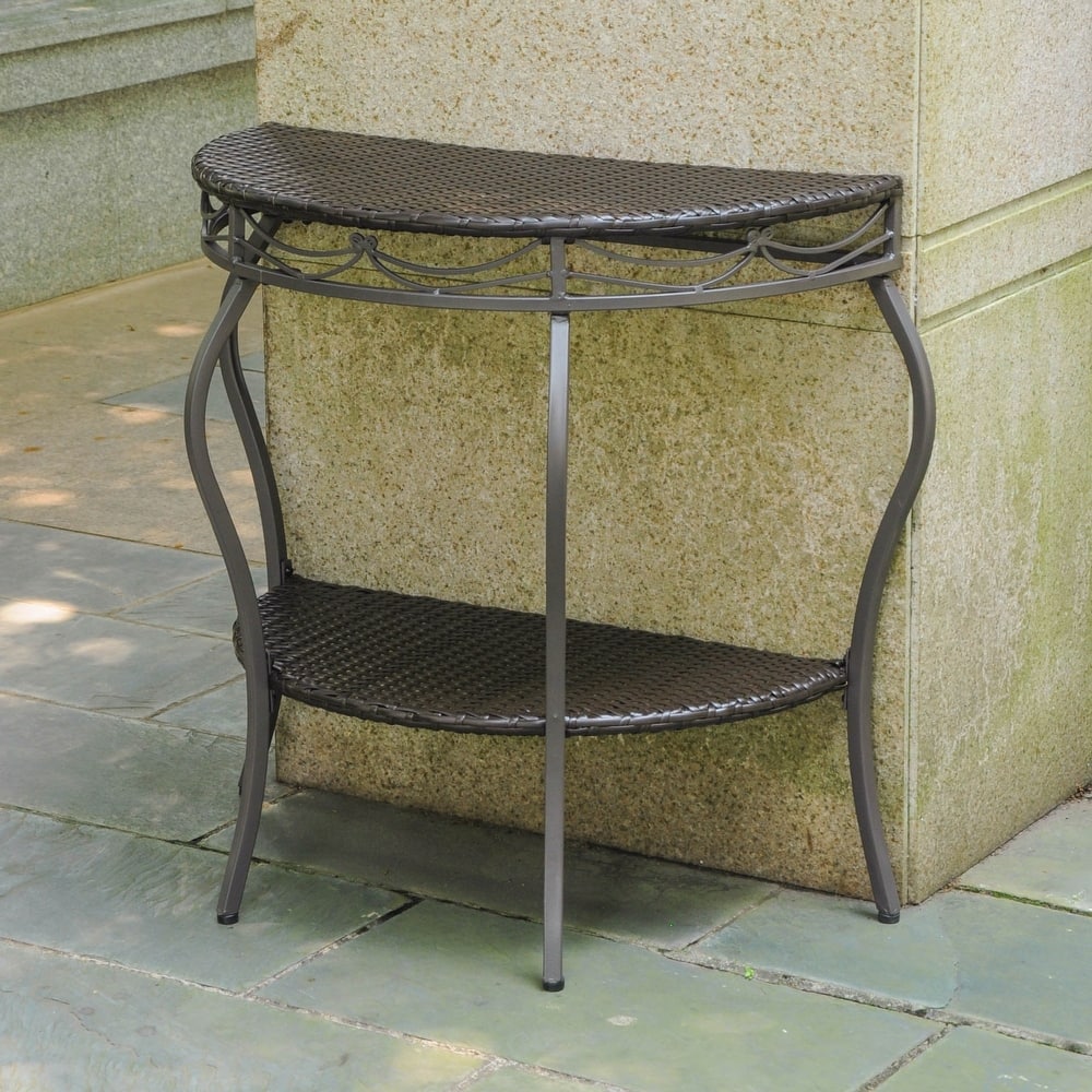 Valencia Resin Wicker Outdoor Half-moon Table