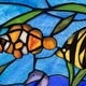 preview thumbnail 6 of 10, River of Goods Underwater Fish Ocean Scene River of Goods Multicolored Stained Glass Window Panel - 11" x 0.25" x 14"