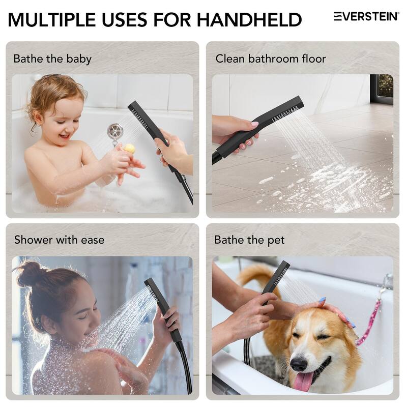 Thermostatic Dual Heads 12" Multi-Function Shower System with 3 Body Sprays