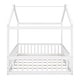 preview thumbnail 8 of 7, White Full Size Wood House Bed with Fence - Stylish & Spacious Kids' Bed