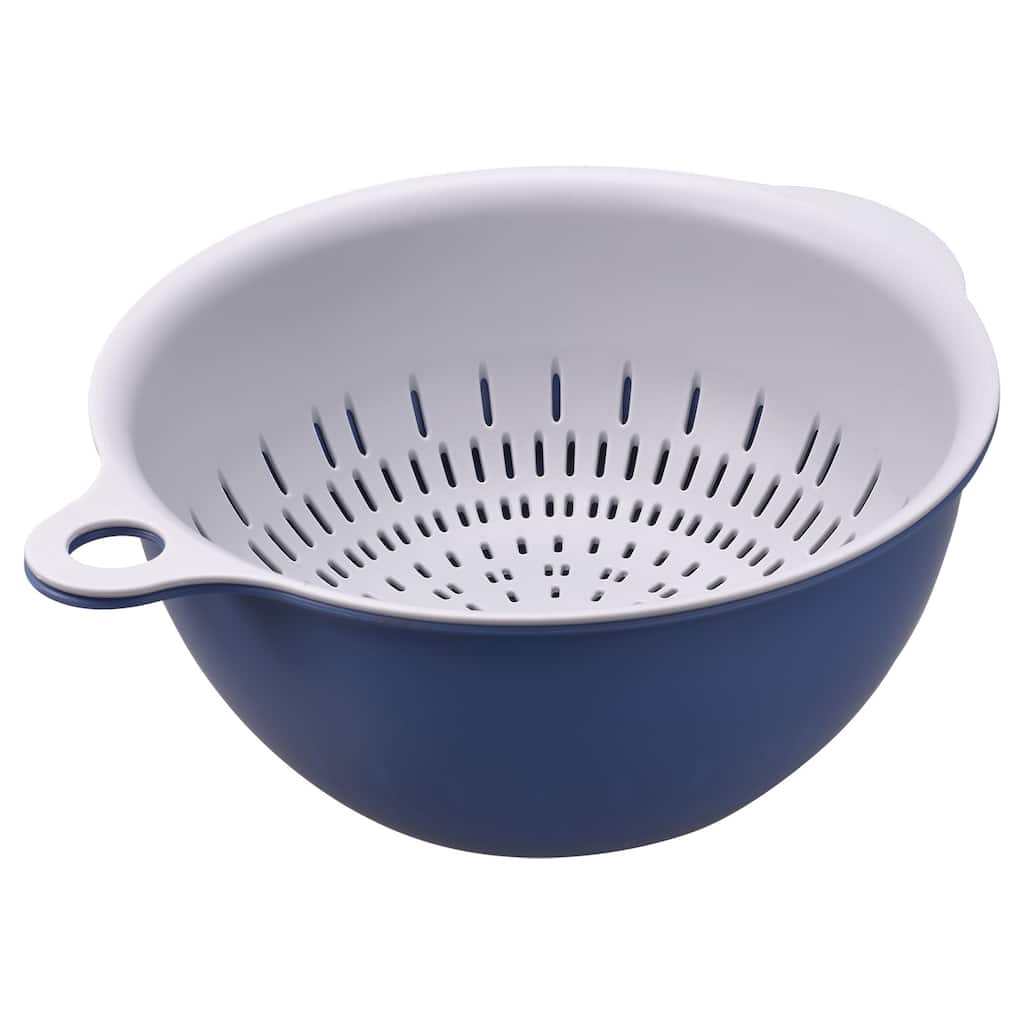 Kitchen Strainer Colander Bowl Set, Medium Double Layer Drain Basket - 25.5cm x 22cm x10cm