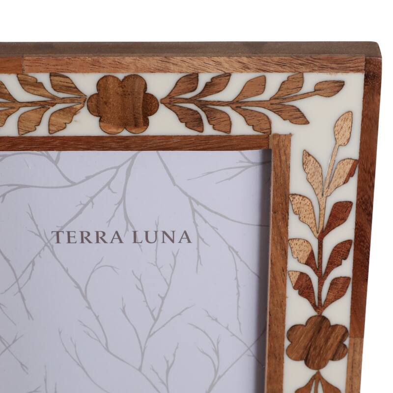 Wood Glass Decorative Photo Frame Handcrafted Boho for Home Display