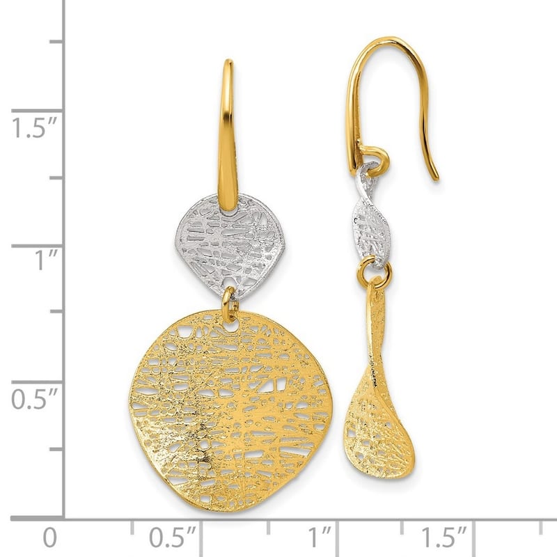 Curata 14k Two Tone Gold Intricate Wire Wrapped Shapes Earrings - 41.8x19.8mm