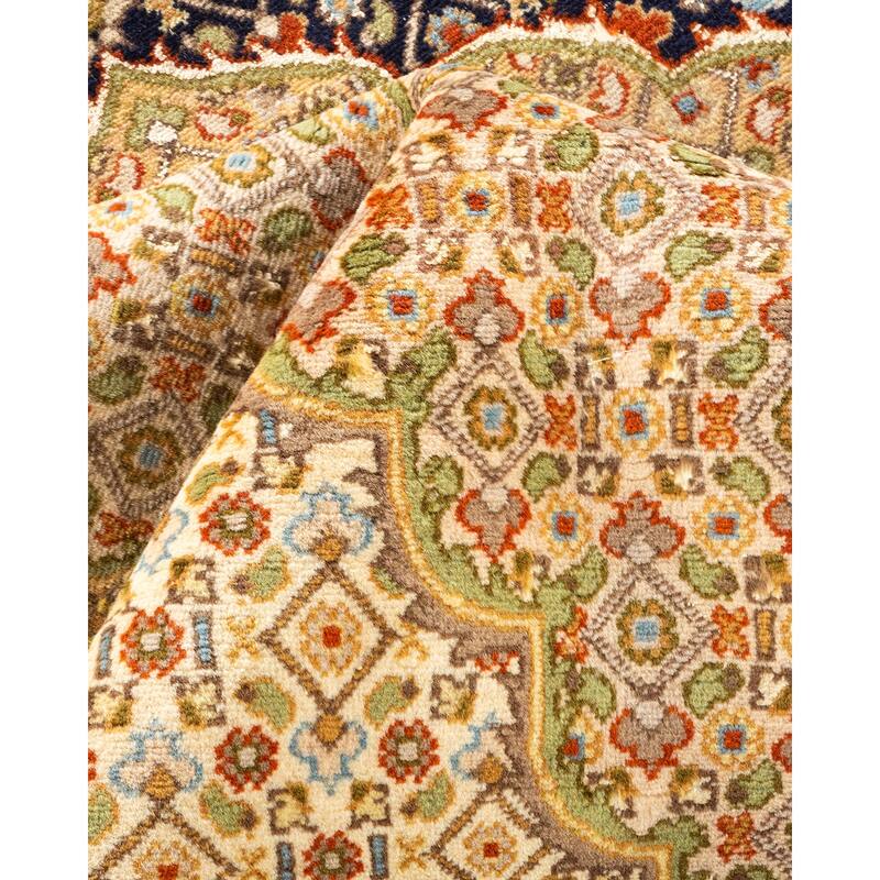 Overton Hand Knotted Wool Vintage Inspired Traditional Mogul Blue Area Rug - 8 x 10