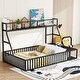 preview thumbnail 8 of 13, Stylish Full Floor Bed with Safety Fence, Desk and Storage for Kids Black