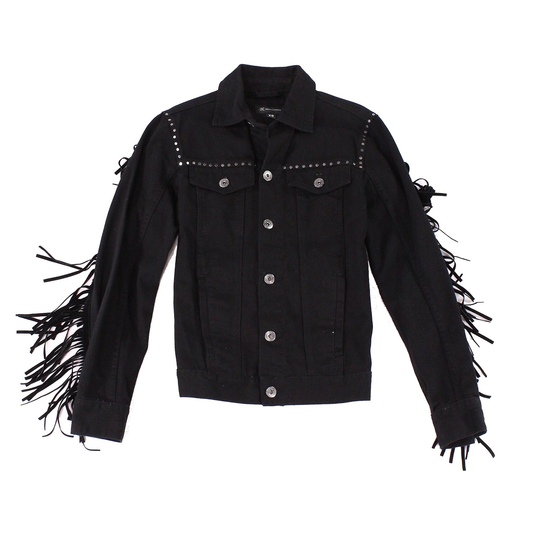 mens studded jean jacket
