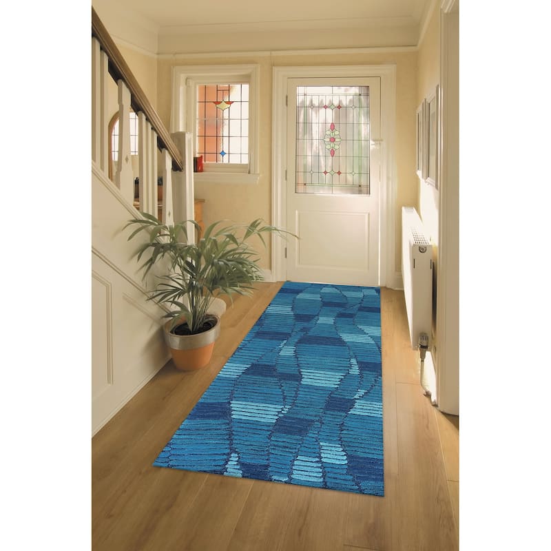 Liora Manne Beekman Ombre Stripe Indoor Area Rug - 2'3" x 8' - Blue