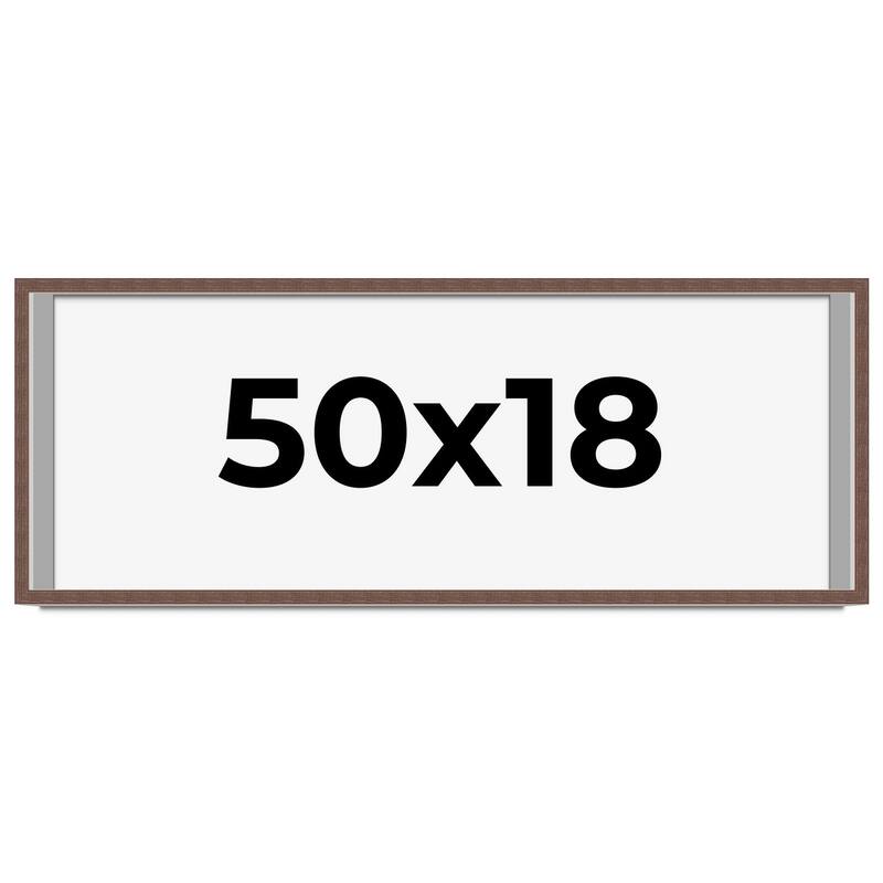 50x18 Shadow Box Frame Brown | 1.125 inches Deep Real Wood Rustic