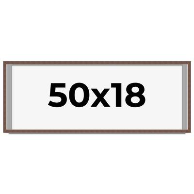 50x18 Shadow Box Frame Brown | 1.125 inches Deep Real Wood Rustic