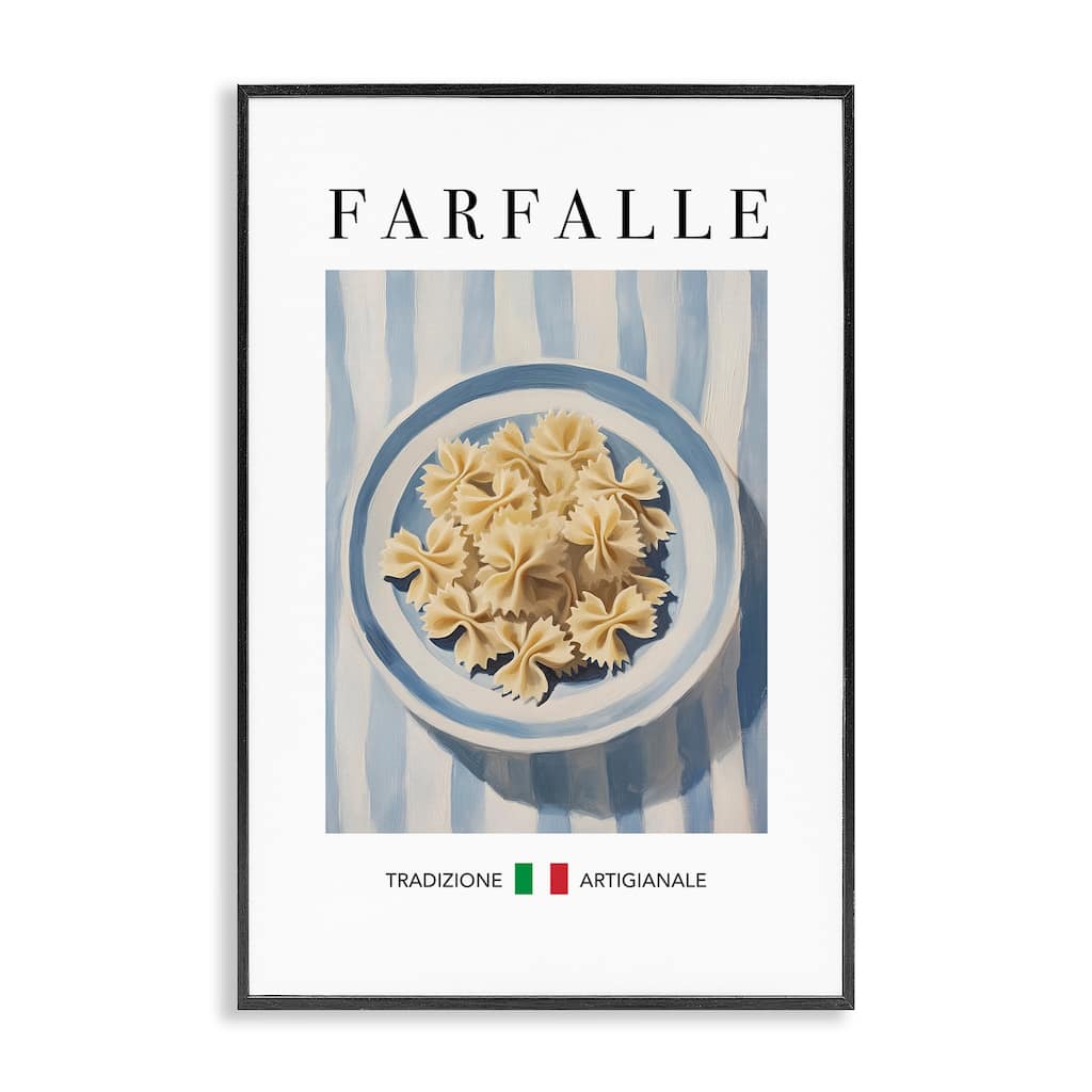 Stupell Traditional Farafalle Pasta Framed Giclee Art Design By Andreas Magnusson