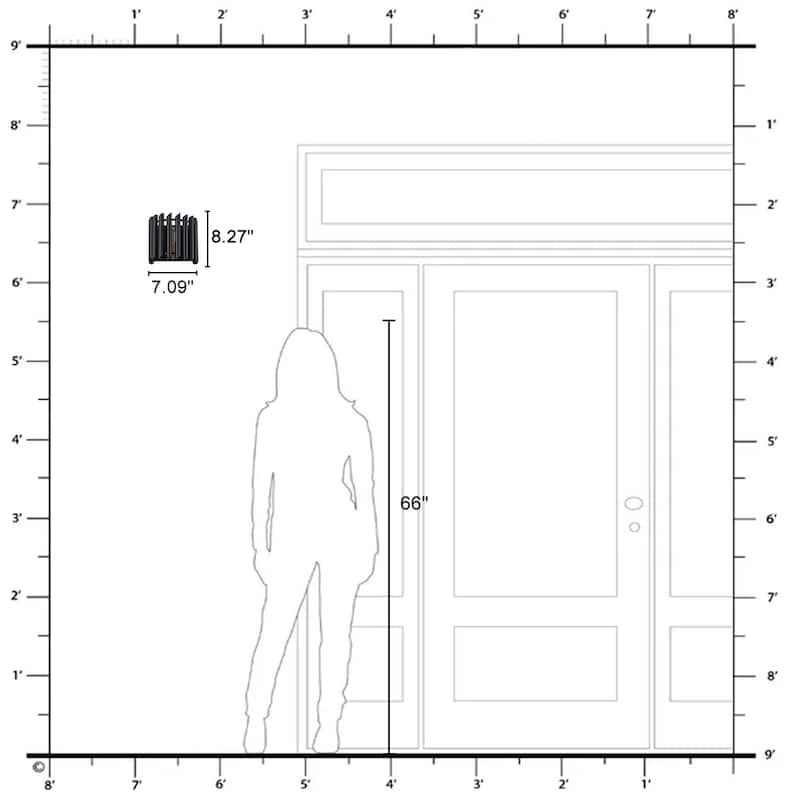 Black Angled Slatted Cylinder Wall Sconce Modern Industrial Light