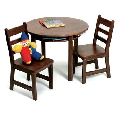 Lipper childrens walnut rectangle clearance table and 4 chairs