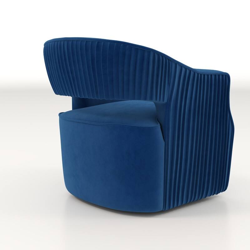 SEYNAR Modern Glam Velvet 360 Degree Swivel Open-Back Accent Armchair Set of 2